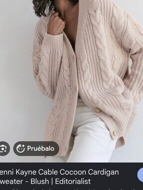 Jenni Kayne Blush Cable-Knit Cocoon Cardigan